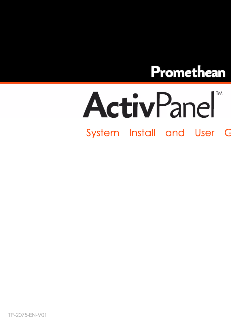 Page 1 of the manual User Manual Promethean ActivPanel AP6-86W-4K