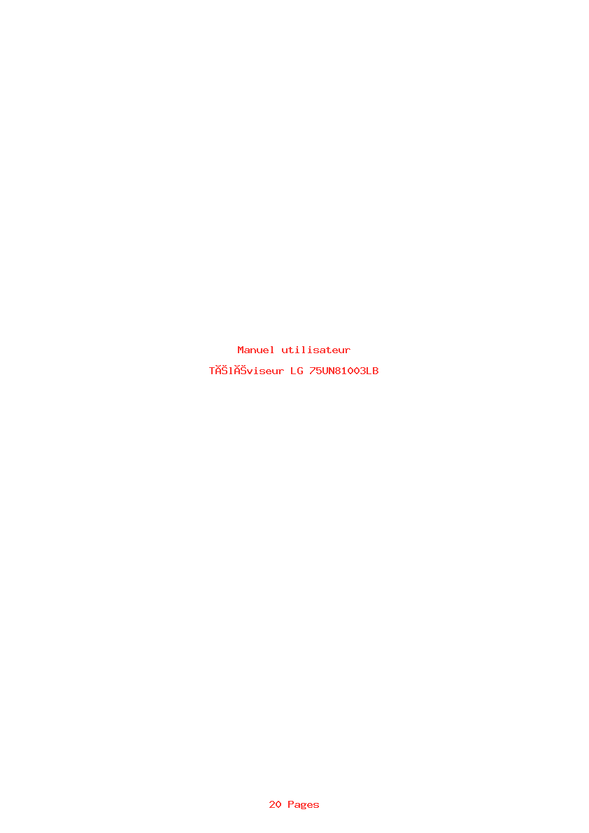 Page 1 de la notice Manuel utilisateur LG 75UN81003LB