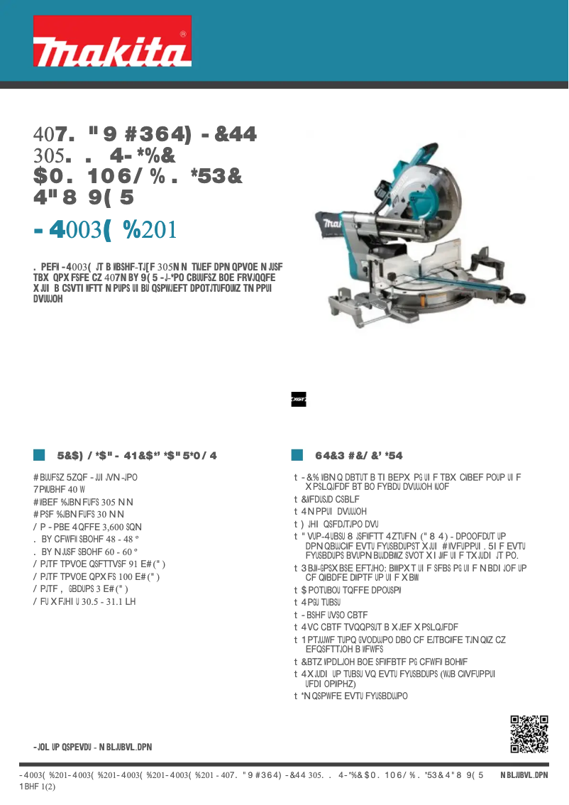 Page 1 de la notice Manuel utilisateur Makita LS003GD201