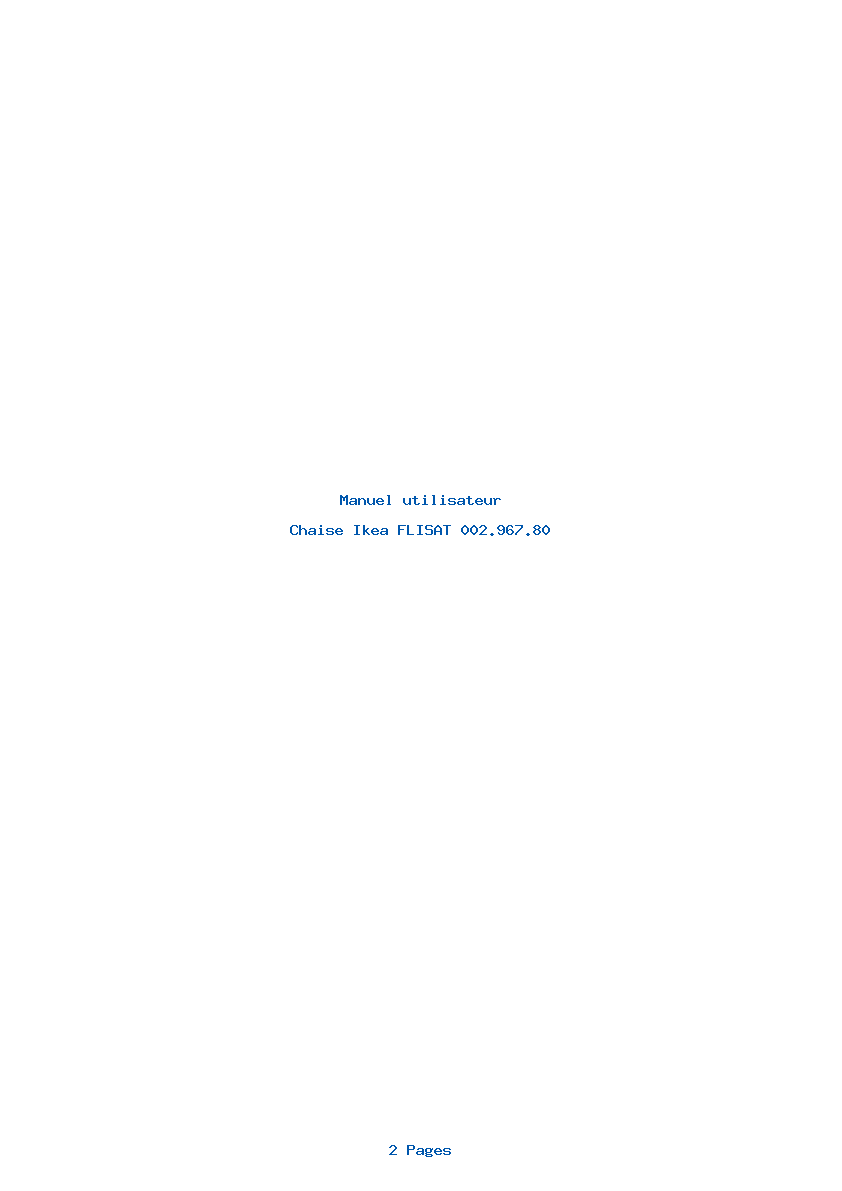Page 1 de la notice Manuel utilisateur Ikea FLISAT 002.967.80