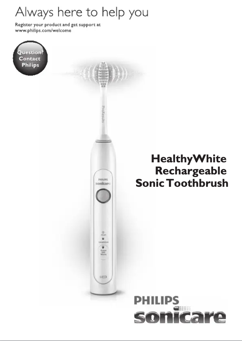 Page 1 de la notice Manuel utilisateur Philips Sonicare HealthyWhite HX6701