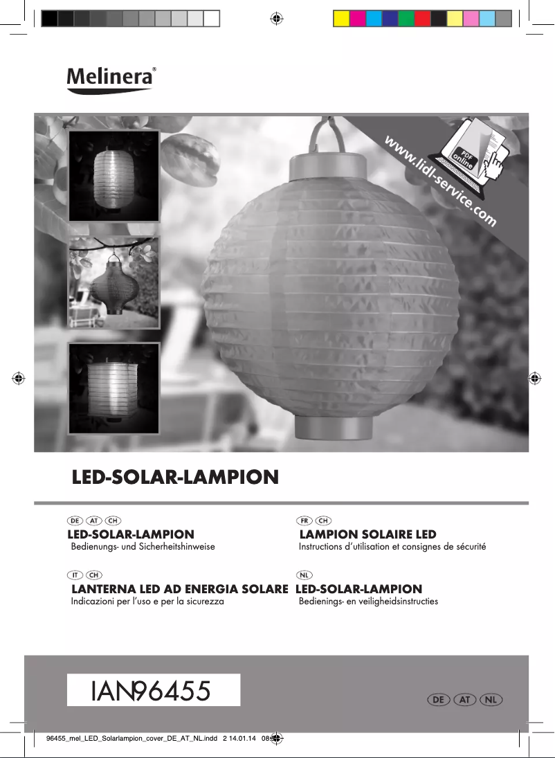 Page 1 de la notice Manuel utilisateur Melinera IAN 96455