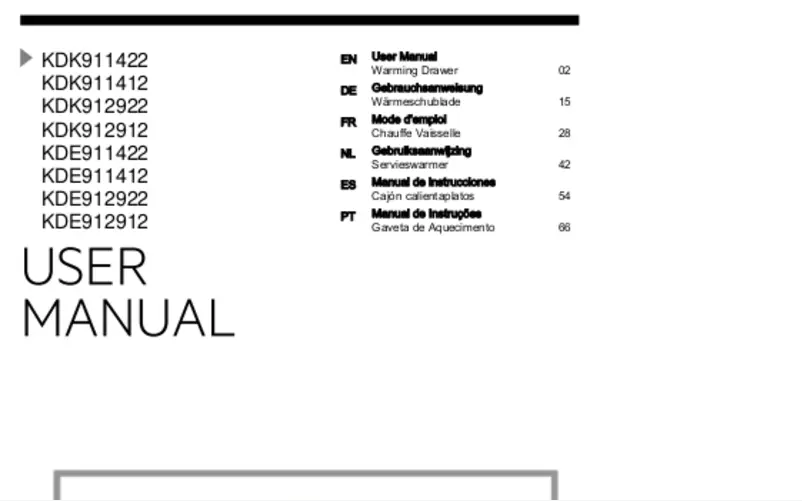 Page 1 de la notice Manuel utilisateur AEG KDE911422B