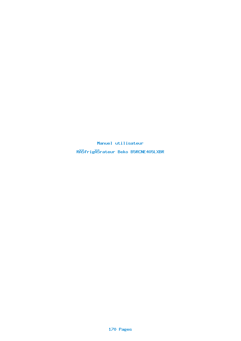 Page 1 de la notice Manuel utilisateur Beko B5RCNE405LXBR