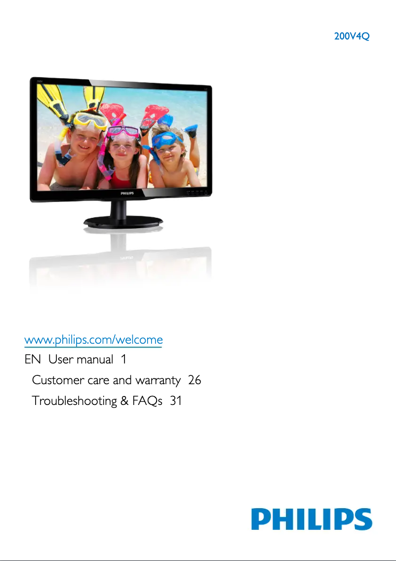 Page n°1 - Manuel utilisateur Philips 200V4Q