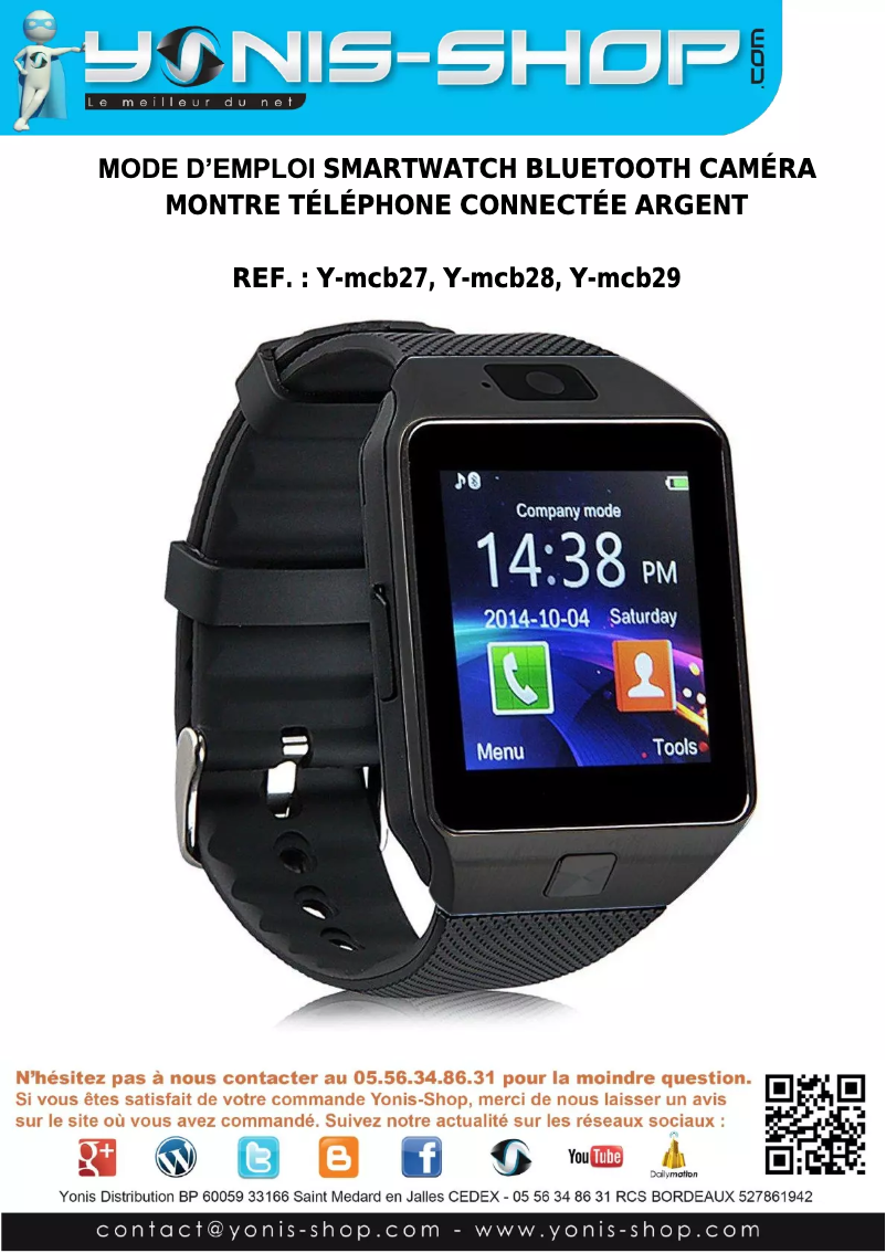 Page 1 de la notice Manuel utilisateur Yonis Y-MCB28