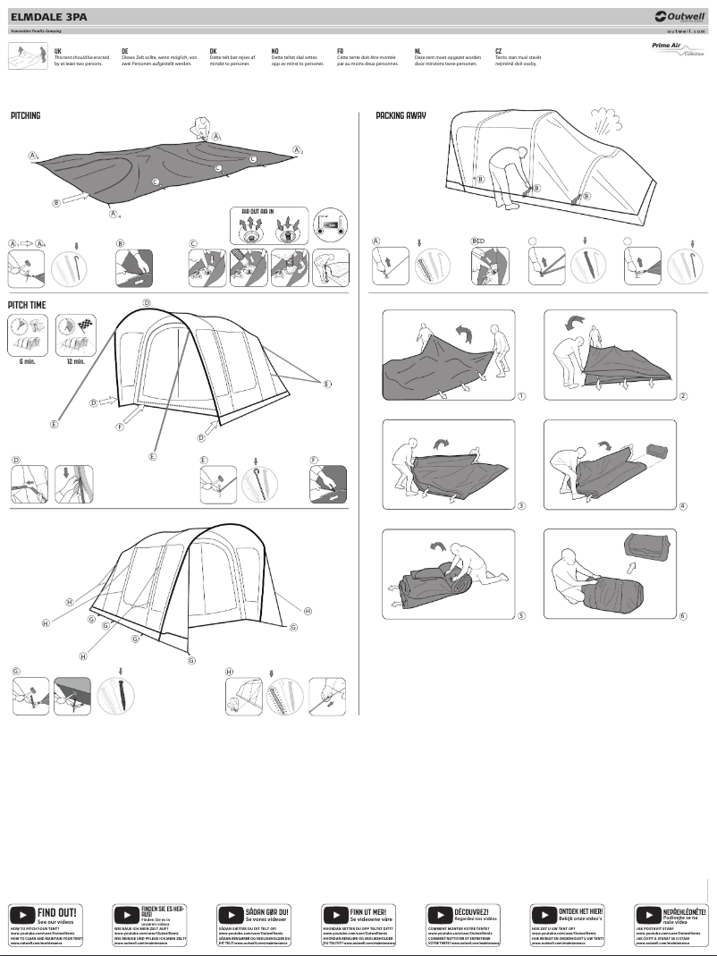 Page 1 de la notice Manuel utilisateur Outwell Elmdale 3PA