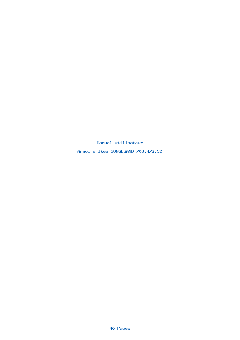 Page 1 de la notice Manuel utilisateur Ikea SONGESAND 703.473.52