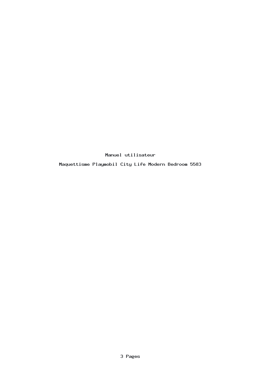 Page 1 de la notice Manuel utilisateur Playmobil City Life Modern Bedroom 5583