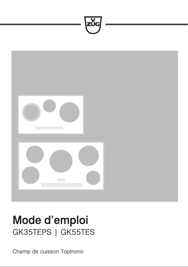 Página 1 del manual Manual de usuario V-Zug GK55TESC
