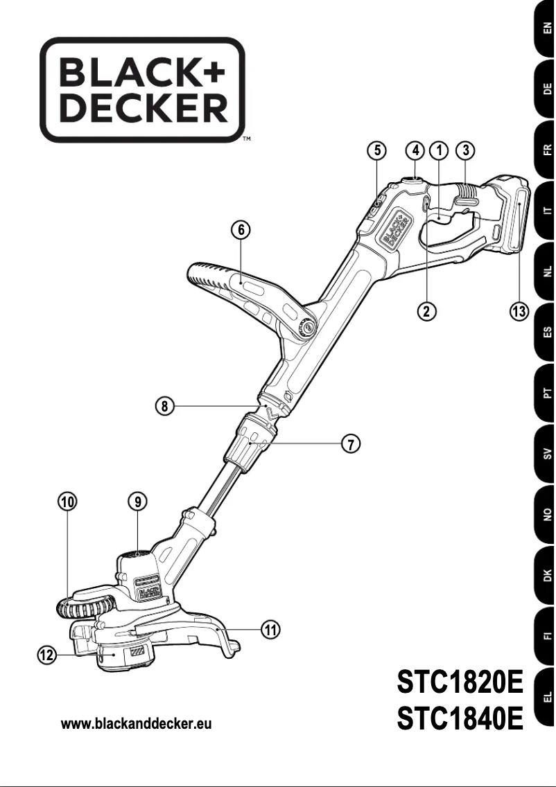 Page 1 de la notice Manuel utilisateur Black & Decker STC1820EPC