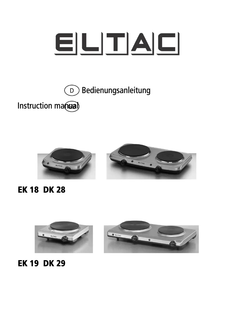 Page 1 de la notice Manuel utilisateur Rommelsbacher EK 19