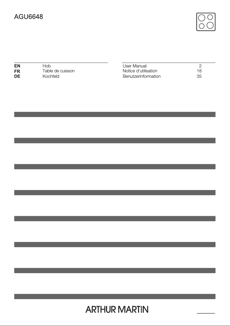 Página 1 del manual Manual de usuario Arthur Martin AGU6648LXX