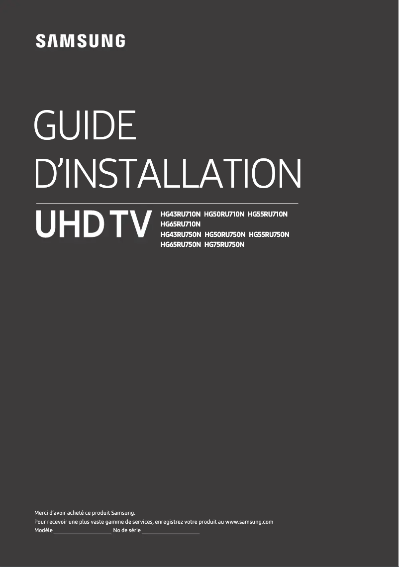 Página 1 del manual Guía de instalación Samsung HG65RU710NF
