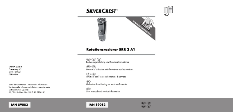 Página 1 del manual Manual de usuario SilverCrest SRR 3 A1