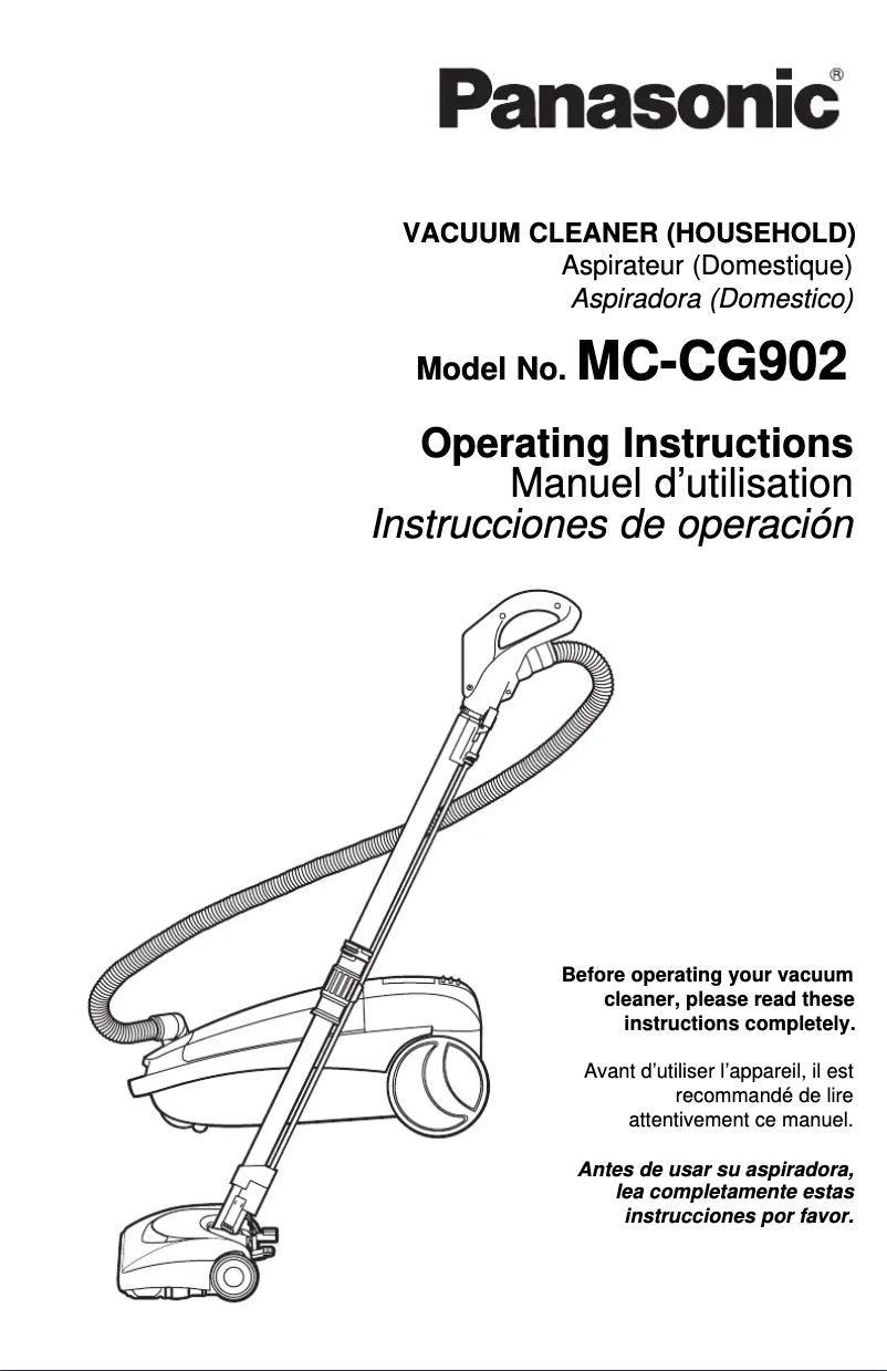 Página 1 del manual Manual de usuario Panasonic Canister MCCG902