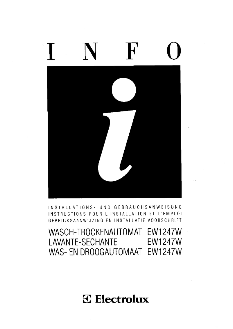 Page 1 de la notice Manuel utilisateur Electrolux EW 1247W