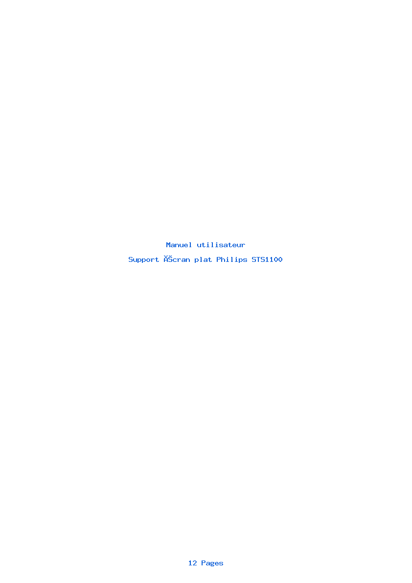 Page 1 de la notice Manuel utilisateur Philips STS1100