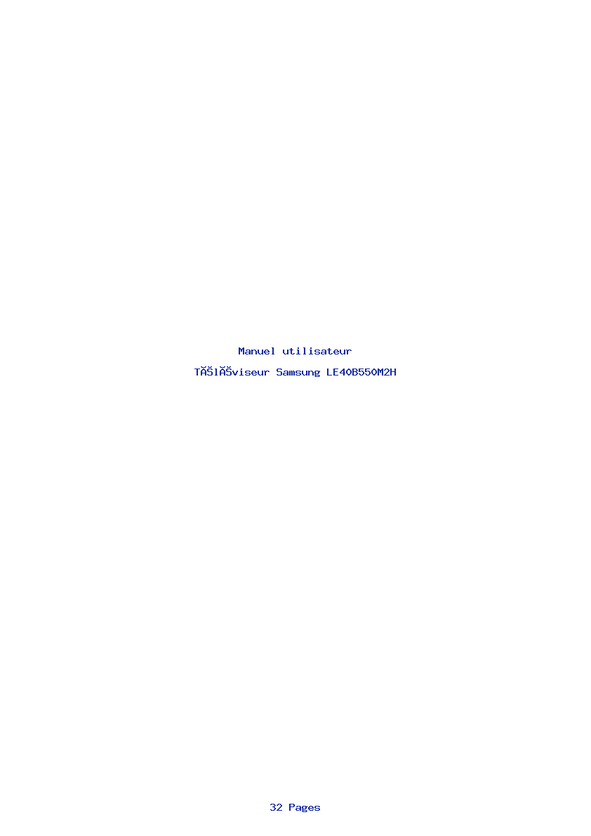 Image de la première page du manuel de l'appareil LE40B550M2H