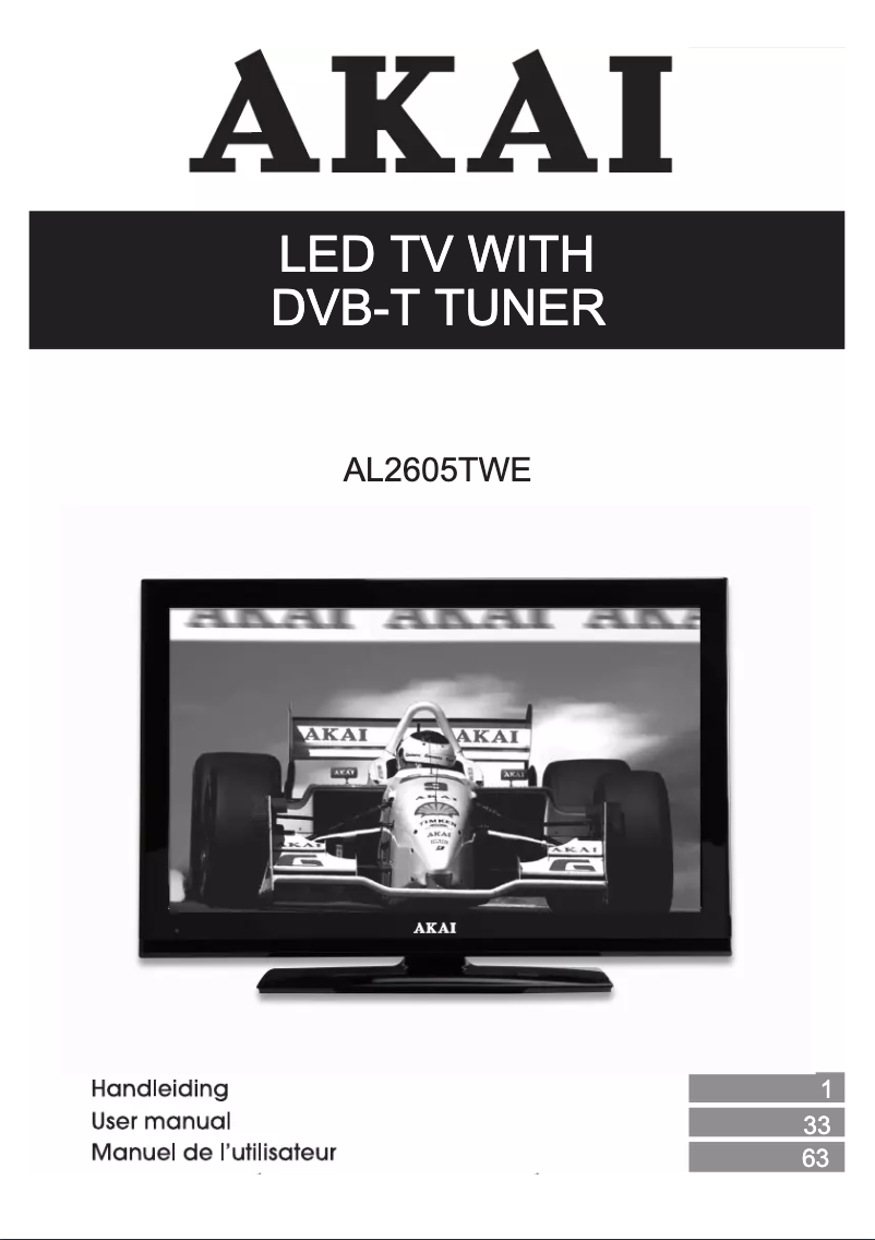 Page 1 de la notice Manuel utilisateur AKAI AL2605TWE