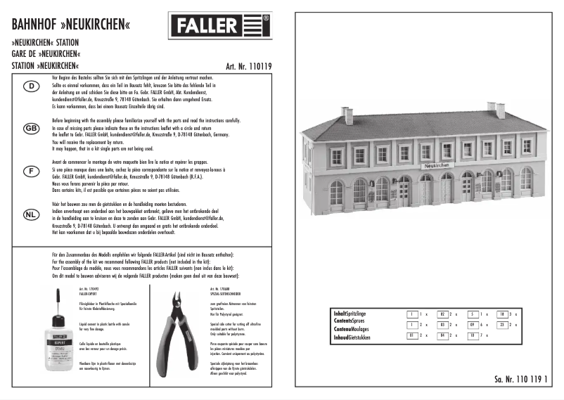Page 1 de la notice Manuel utilisateur Faller 110119