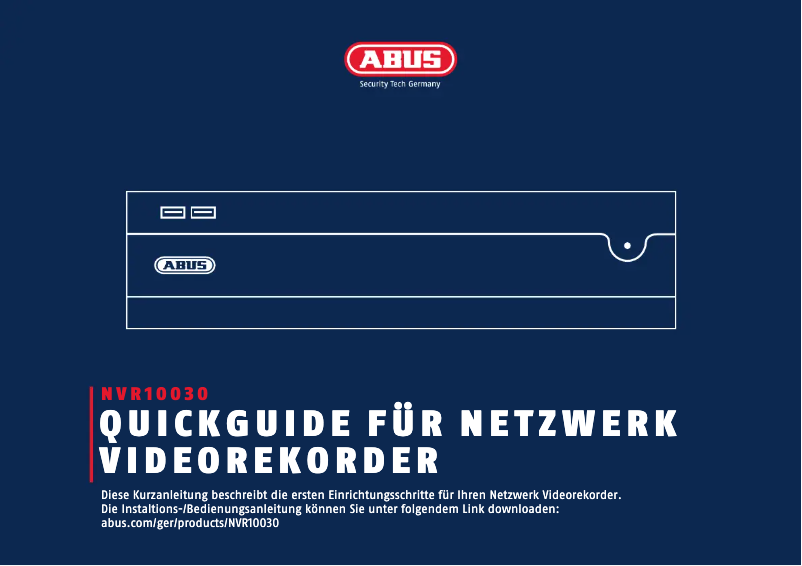 Página 1 del manual Manual de usuario Abus NVR10030