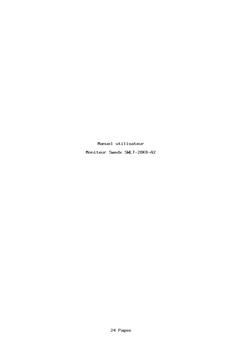 Page 1 de la notice Manuel utilisateur Swedx SWLT-28K8-A2