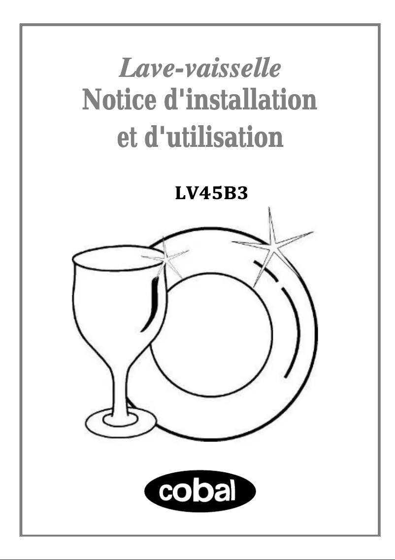 Page 1 de la notice Manuel utilisateur Cobal LV45B3