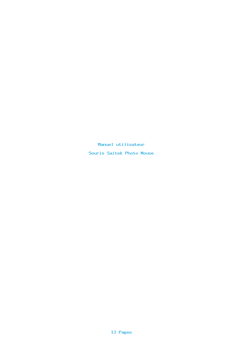 Page 1 de la notice Manuel utilisateur Saitek Photo Mouse