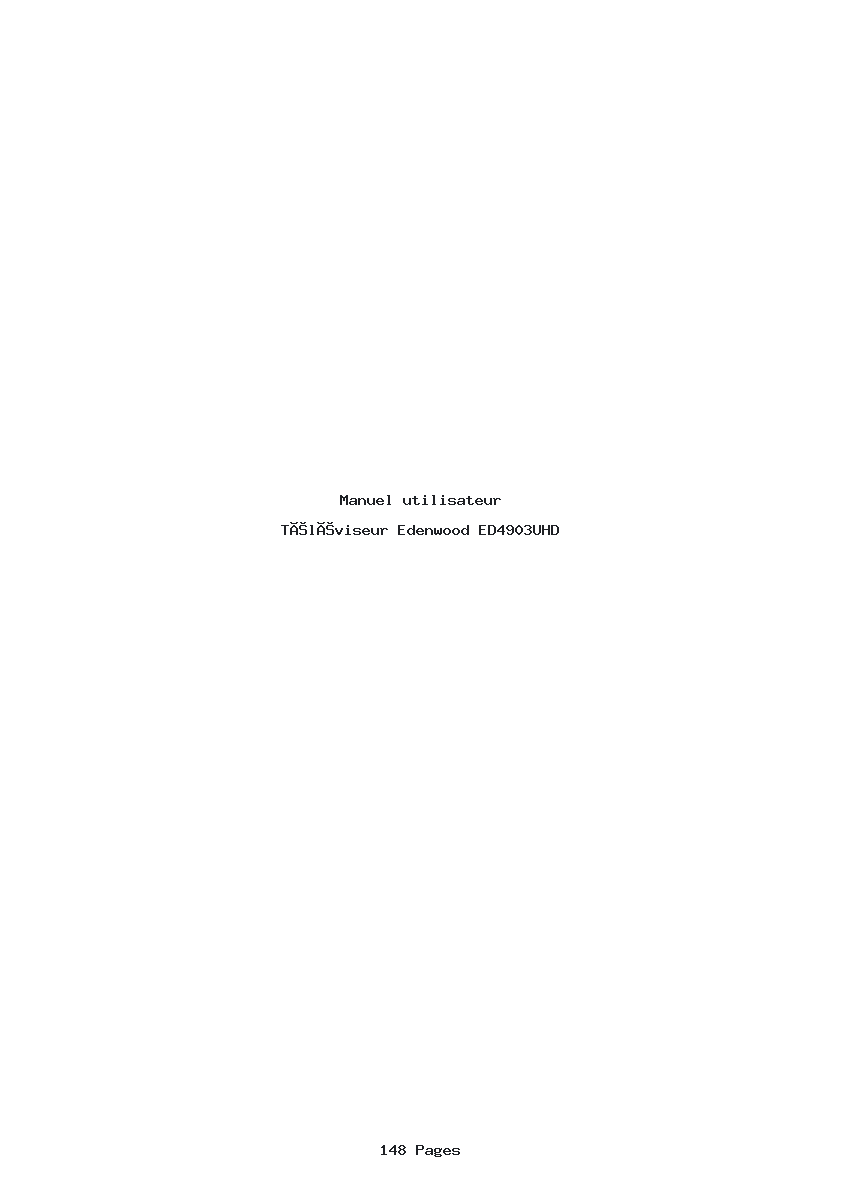 Page 1 de la notice Manuel utilisateur Edenwood ED4903UHD