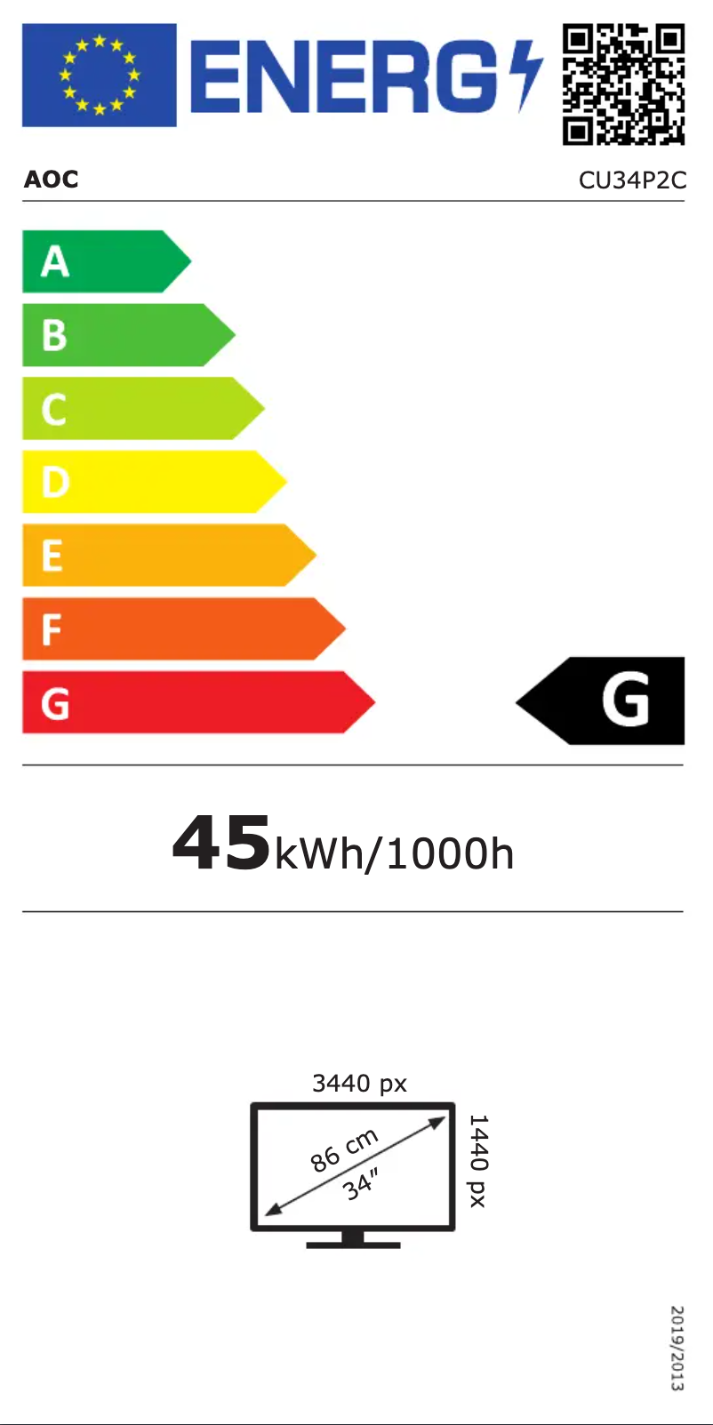 Página 1 del manual Etiqueta energética AOC CU34P2C
