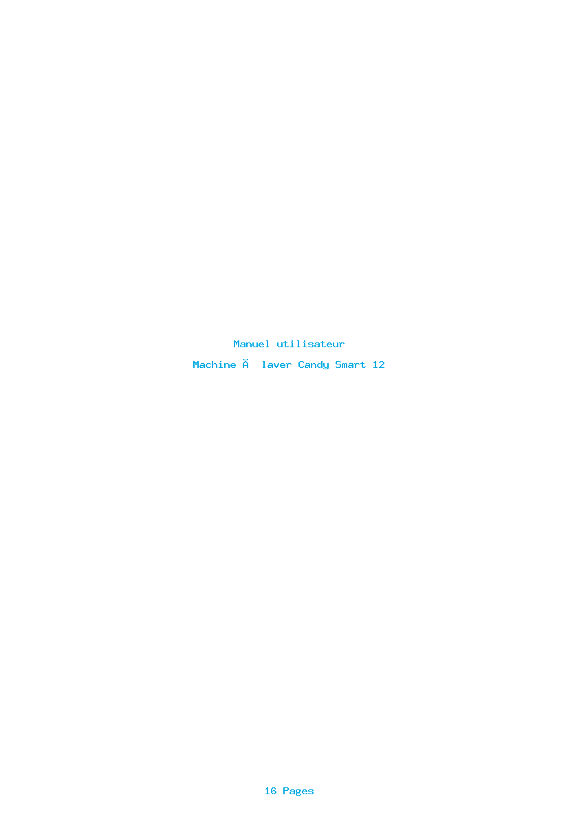 Page 1 de la notice Manuel utilisateur Candy Smart 12