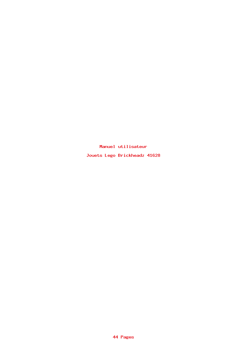 Page 1 de la notice Manuel utilisateur Lego Brickheadz 41628
