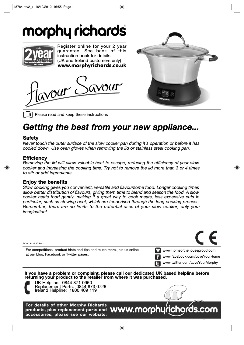 Página 1 del manual Manual de usuario Morphy Richards 48784