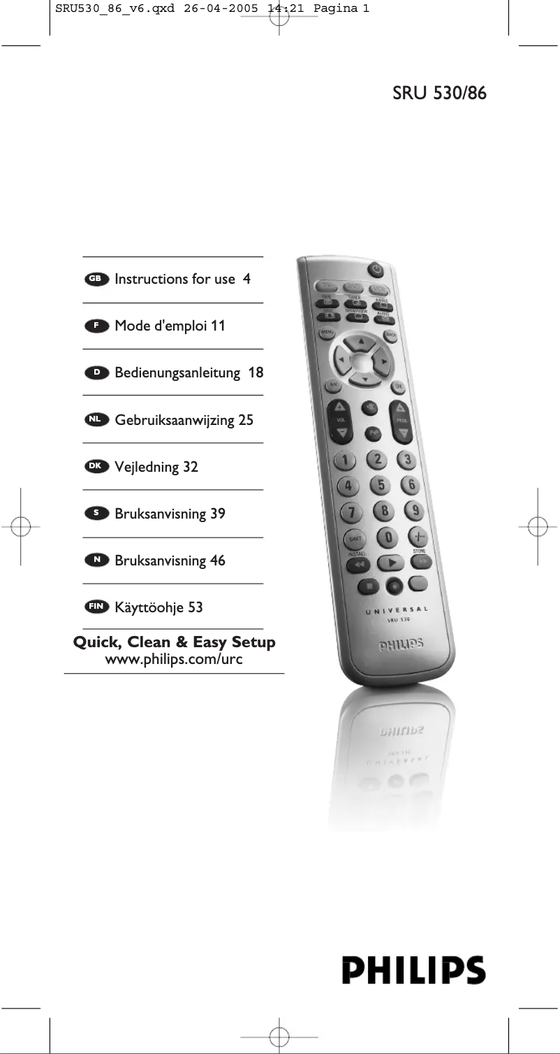 Page 1 de la notice Mode d'emploi Philips SRU530