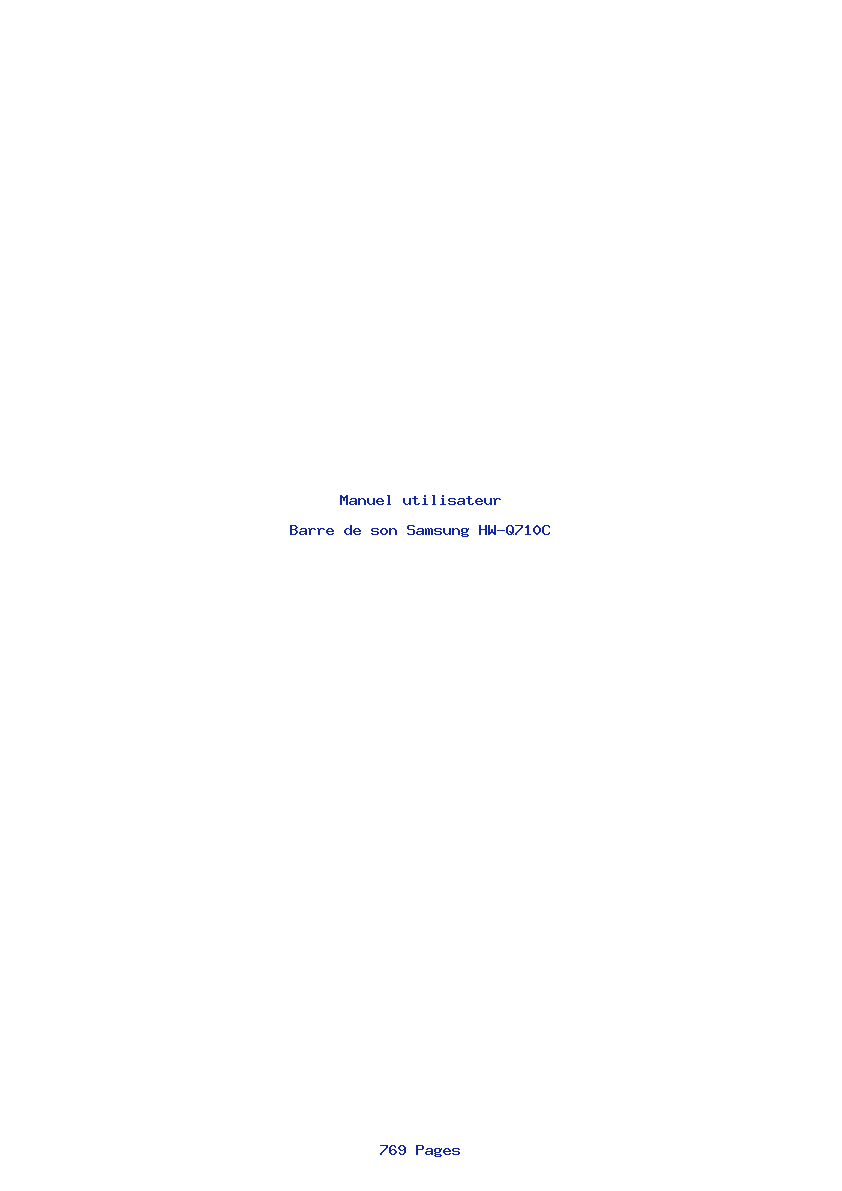 Page 1 de la notice Manuel utilisateur Samsung HW-Q710C