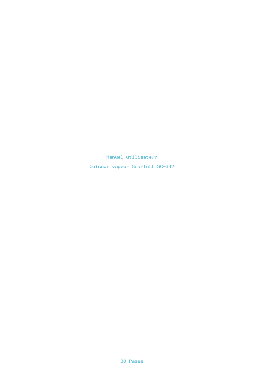 Page 1 de la notice Manuel utilisateur Scarlett SC-342