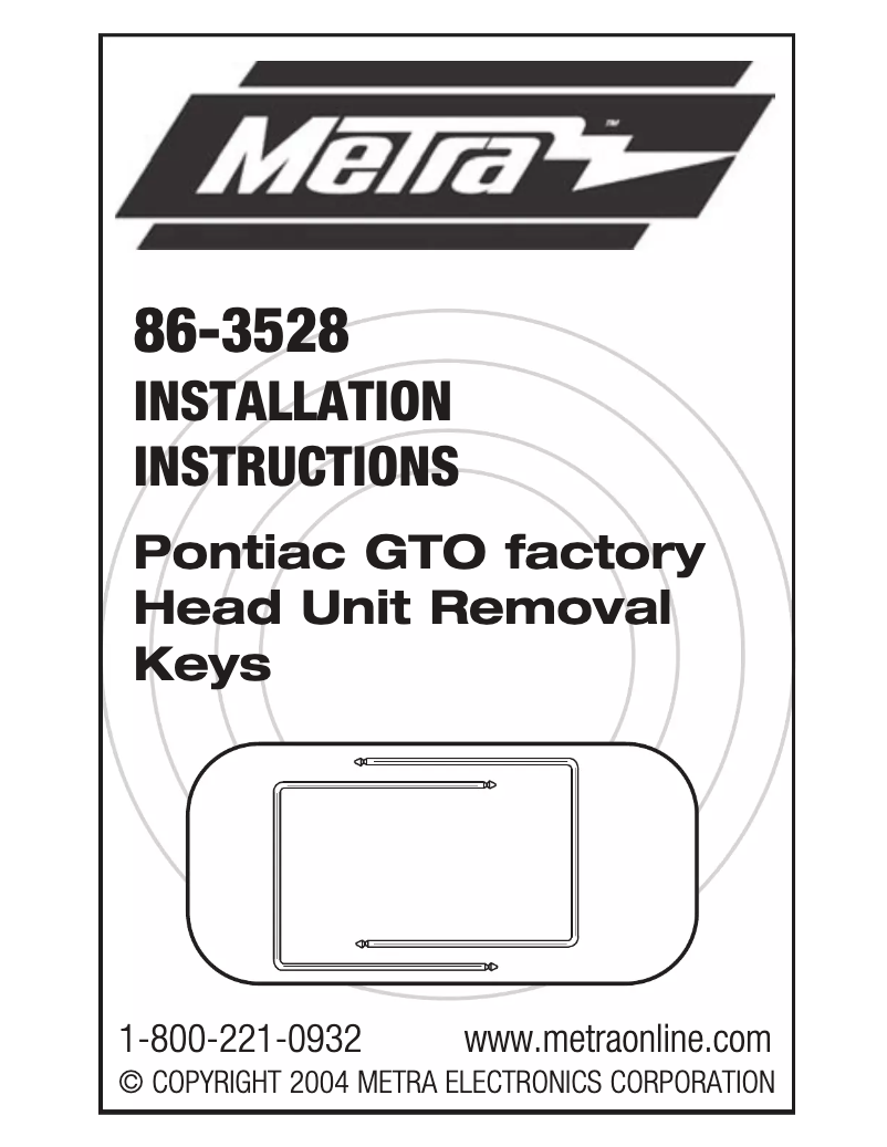 Page 1 of the manual User Manual Metra 86-3528