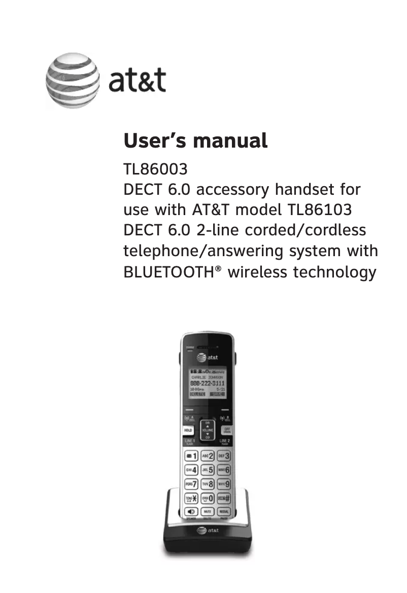 Página 1 del manual Manual de usuario AT&T TL86003