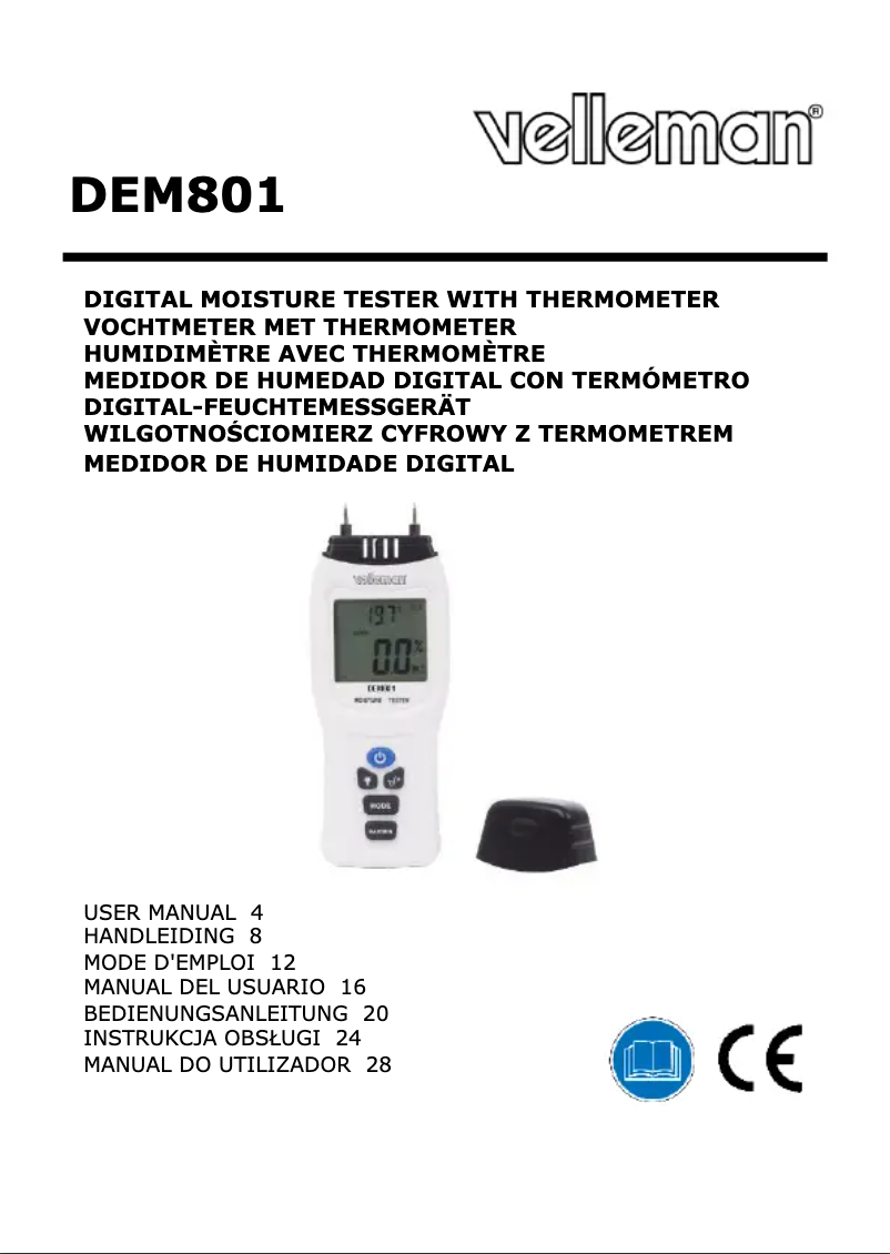 Page 1 de la notice Manuel utilisateur Velleman DEM801