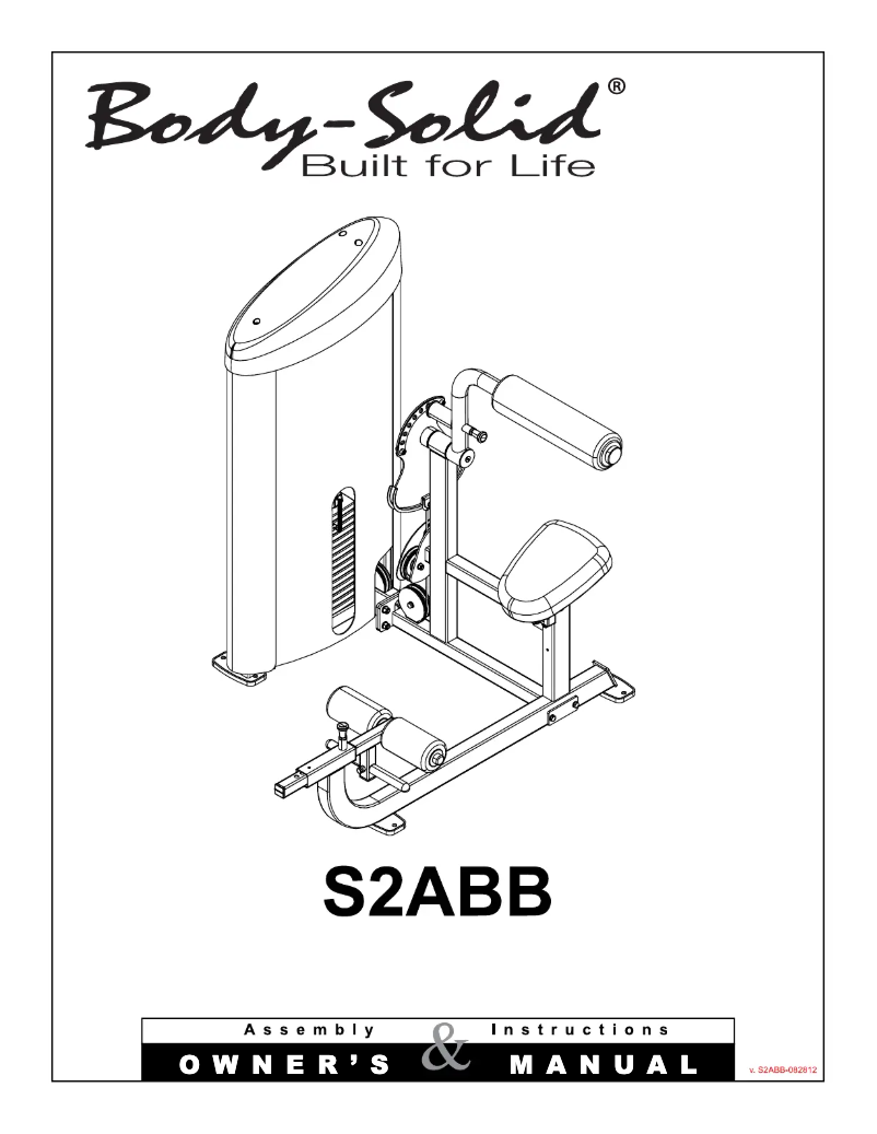 Page 1 de la notice Manuel utilisateur Body-Solid S2ABB