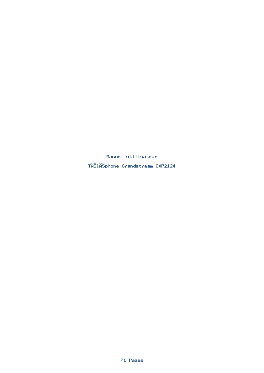Page 1 de la notice Manuel utilisateur Grandstream GXP2124