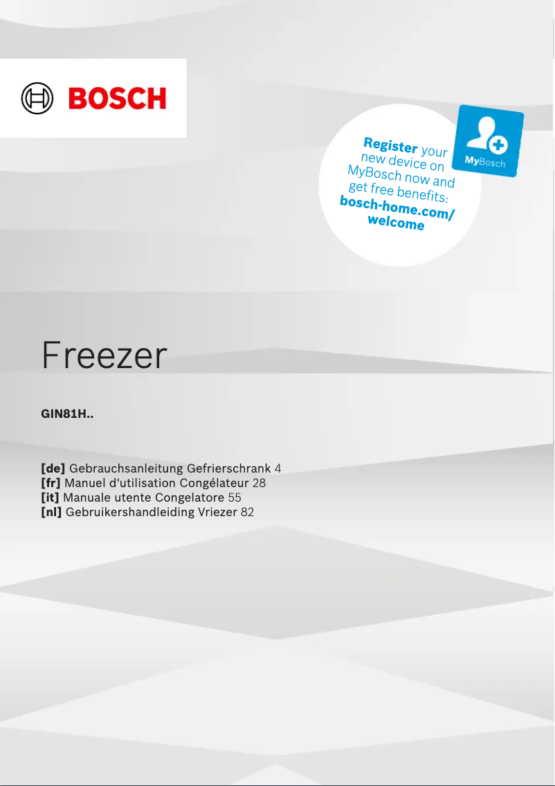 Page 1 de la notice Fiche technique Bosch GIN81HNE0
