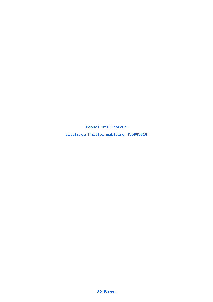 Page 1 de la notice Manuel utilisateur Philips myLiving 455885616