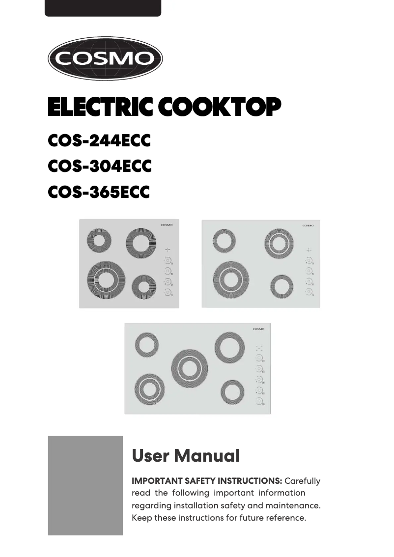 Page 1 de la notice Manuel utilisateur Cosmo COS-244ECC