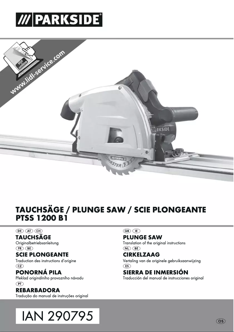 Page 1 de la notice Manuel utilisateur Parkside PTSS 1200 B1