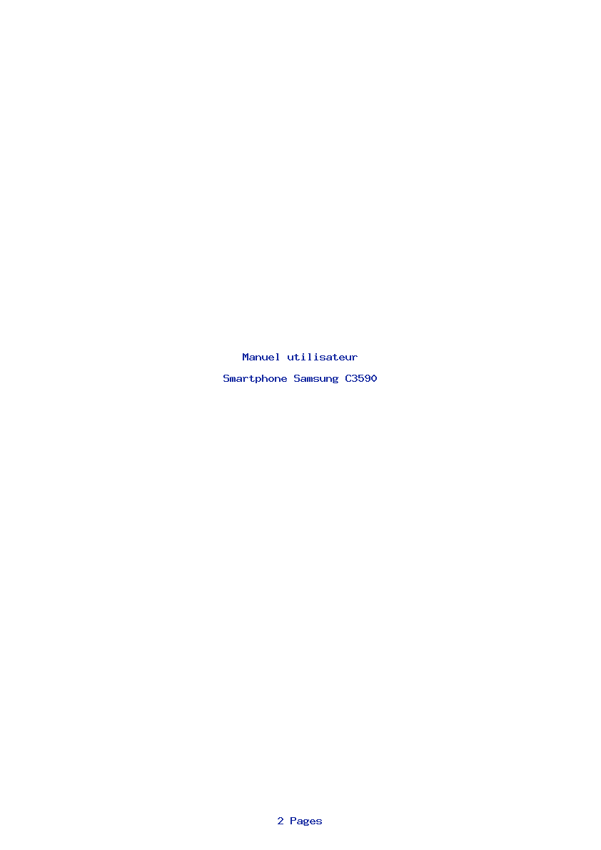 Page 1 de la notice Manuel utilisateur Samsung C3590