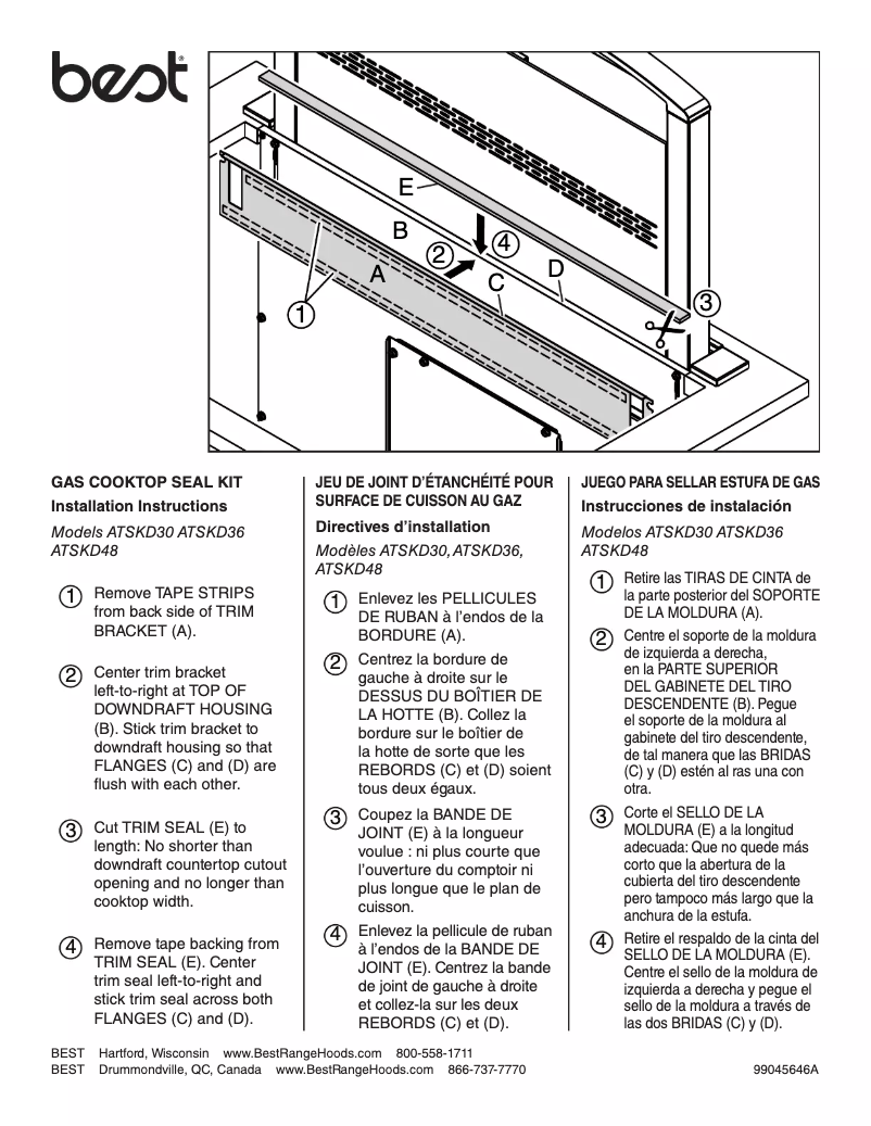 Page 1 de la notice Manuel utilisateur Best ATSKD48