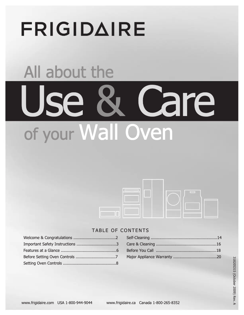 Page 1 de la notice Manuel utilisateur Frigidaire FFET2725LS