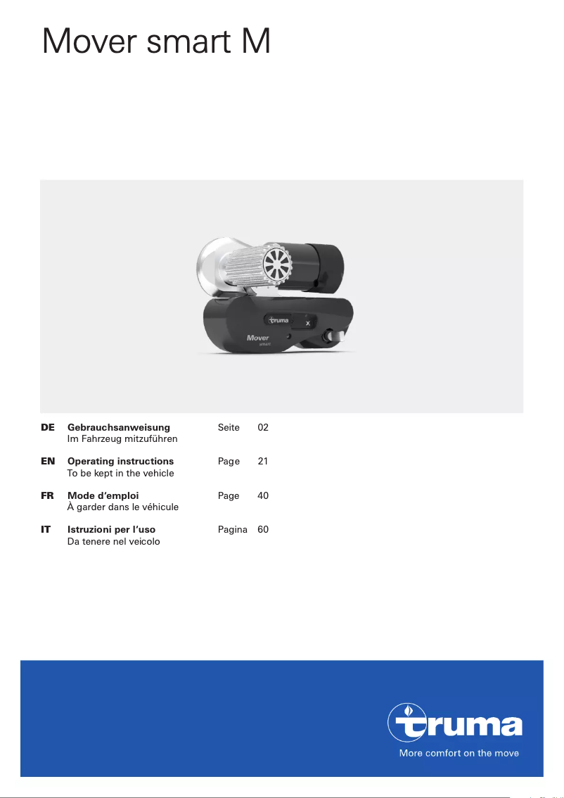 Page 1 de la notice Manuel utilisateur Truma Mover smart M
